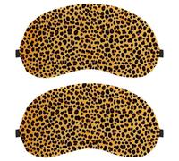 Yellow Leopard 2 Pieces Light-Blocking Soft Breathable Eye Masks Sleep Mask Eye Patch