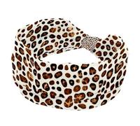 Yellow Leopard Headbands for Women Ladies, Non Slip Makeup Headband, Wide Top Turban Hairband, Knotted Hair Wrap
