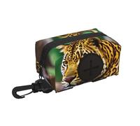 Yellow Leopard Print Print Dog Poop Bag Holder For Leashes, Lightweight Dispenser For Pet Waste Bags, For Outdoor Use