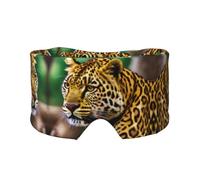 Yellow Leopard Print Printed Slumber Eye Shield, Reversible Sleep Gear, Light Blocking Headwrap, for Travel Comfort