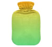 Yellow Light Green Gradient Hot Water Bottle with Cover for Pain Relief Heating Bottles for Warming Hands, 2L