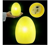 Yellow Light Up Easter Egg, Large Battery Operated Glitter Egg, LED Colour Changing Easter Decoration, Basket Filler, Party Favor, Night Light for Home & Spring Decor - 12cm