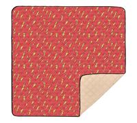 Yellow Lightning Mixed Pattern Red Cute Foldable Baby Play Mat for Indoor Outdoor Water Resistant Travel Play Mat for Babies Infants Toddlers, 50'' x 50''