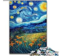 Yellow Lilies in The Night Sky 1000 Piece Jigsaw Puzzle for Adults Teens, Pattern Assembly Fun at Home Activities, Birthday Present,Travel Gifts (26x38cm)