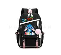 (Yellow) Lilo And Stitch Backpack Waterproof Bookbag Laptop Rucksack Travel USB Large Capacity Mochila School Bag For Kids