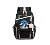 (Yellow) Lilo And Stitch Backpack Waterproof Bookbag Laptop Rucksack Travel Usb Large Capacity Mochila School Bag For Kids
