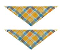 Yellow Lines Plaids Checkered Dog bandanas bulk Snap Button Pet Scarf for Boy and Girl Cute Pet Holiday Set for Dogs Cats L