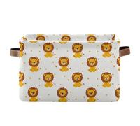 Yellow Lions Storage Basket Storage Bin Collapsible Closet Organizing Storage Cubes for Home Cloth with Handle 2 Pack