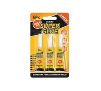 Yellow Liquid Super Glue, 3 Pack (3 grams) - Fast-Acting & Rapid Dry, Perfect for Small Household Repairs & Bonding Metal, Pottery, Wood, & More
