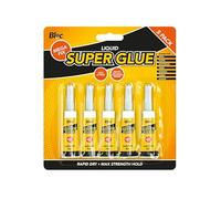 Yellow Liquid Super Glue, 5 Pack (3 grams) - Fast-Acting & Rapid Dry, Perfect for Small Household Repairs & Bonding Metal, Pottery, Wood, & More