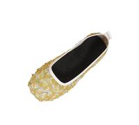 Yellow Loafers Women Sweet Soft Soled Breathable Mesh-Topped Round-Toe Mesh Loafers Shallow Mouth Closed Toe Flat Shoes Slip On Shoes for Ladies Spring Summer Outdoor Office Work Daily Wear 3.5-7.5