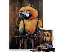 Yellow Macaw Painting 1000 Pieces Puzzles for Adults Clear Thinking Stress Relief Fun Precise Edges Lovely Gift (50x75cm)