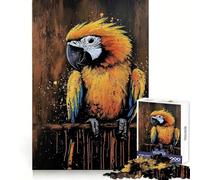 Yellow Macaw Painting Teenagers 1000 Piece Jigsaw Puzzle Focus Training Leisure Activity Tight Join Thoughtful Gift (38x52cm)