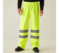 Yellow male M Regular Regatta Professional Hi-Vs Pro Packaway Trousers Yellow, Size: M Regular
