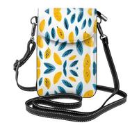 Yellow Mango Pattern Printed Crossbody Bag, Full-Panel Print, Layered Card Slots, Outdoor Shopping & Travel Women's Shoulder Bag