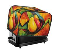 Yellow Mango Toaster Cover 2 Slice, Waterproof Bread Machine Covers with Pockets Universal Size Kitchen Small Appliance Cover with Handle, Dust and Fingerprint Protection