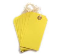 Yellow Manila Strung Tags Luggage Labels Yellow Size 120X60MM Pack of 50