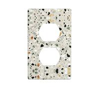 Yellow Marble Electrical Outlet Covers, Standard Size 1-Gang 4.50" X 2.76", Unbreakable Polycarbonate Thermoplast