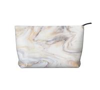 Yellow Marble Print, Cosmetic Bag Corduroy Makeup Bag Portable Travel Toiletry Bag