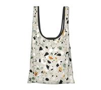 Yellow Marble Print Reusable, Foldable,Washable Grocery Bags Foldable in A Pouch Eco Tote Shopping Bag,Daily Shopping Loading