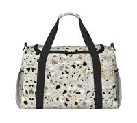 Yellow Marble Print Womens Sports Bags Travel Bag - Gym Tote Bag with Compartment,Duffel Bags for Men,Ladies Holdall,Carry On Weekend Travel Handbags for Women