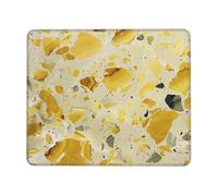 Yellow Marble Printed Gaming Mouse Pad 9.5x7.9 Inches, Non-Slip Rubber Base Laptop Mousepad Desk Mat with Stitched Edges for Gamer, Office, Home