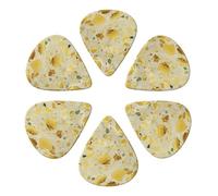 Yellow Marble Printed Guitar Picks -6 Pcs Guitar Picks Plectrum,Guitar Accessories,Electric Guitar Pick, Bass & Ukulele 0.96mm
