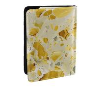 yellow marble Printed Passport Holder - 6.5 x 4.5 Inch RFID Blocking Travel Wallet,Stylish Passport Cover,Lightweight Document Organizer for Cards