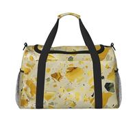Yellow Marble Printed Travel Duffle Bag for Men Women Large Sport Gym Bag Handbag with Shoulder Strap for Travel Weekend Fishing Hunting