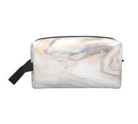 Yellow Marble PrintMakeup Trave Bag for Women,Cosmetic Large Capacity Organizer