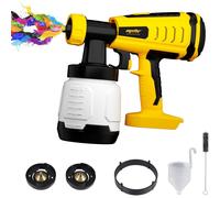(Yellow) Mellif Cordless Paint Sprayer for Dewalt 20V Max Battery,Wireless Electric Paint Spray Gun With 800Ml Tank,3 Sized Spray Nozzles 3 Patterns