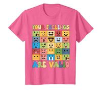 Yellow Mental Health Awareness - Your Feelings are Valid Kid T-Shirt, Youth, Pink Heather, Medium