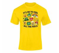 Yellow Mental Health T Shirt - Children’s VE Day T Shirts Girls Boys Top for School Awareness & Support Events Yellow 7-8 Years Style 10
