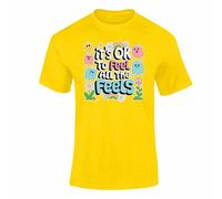 Yellow Mental Health T Shirt - Children’s VE Day T Shirts Girls Boys Top for School Awareness & Support Events Yellow 7-8 Years Style 04