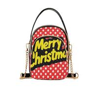 Yellow Merry Christmas Word trendy crossbody bags for women travel with multi pockets hand bags for women adult