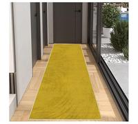 Yellow Modern Carpet Runner for Hallway 40x350cm, Washable Non Slip Backing Kitchen Rug Long Hall Runner, Modern Entrance Mat for Front Door Living Room Bedroom Bathroom Laundry Area Floor