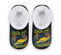 Yellow Monster Truck Boys Girls House Slippers Kids toddler Home Shoes Winter Indoor shoes XS