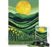 Yellow Moon Between Mountains Puzzles for Adults 1000 Piece Enhance Recall Pleasant Downtime Precision Cut (38x52cm)