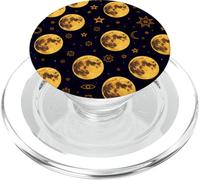 Yellow Moon Stars Celestial Night Sky Abstract Design PopSockets PopGrip for MagSafe