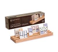 Yellow Mountain Imports Premium Beechwood Domino Racks/Trays (25 centimeters) - Set of 4 - Domino Holders for Mexican Train, Chickenfoot and other Domino Games