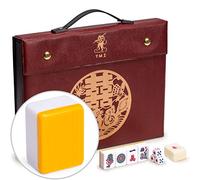 Yellow Mountain Imports Professional Chinese Mahjong Game Set, Double Happiness (Yellow) - with 146 Medium Size Tiles - For Chinese Style Game Play [專業中式麻將]