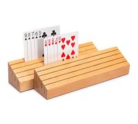 Yellow Mountain Imports Solid Beechwood Playing Card Holders - Set of 2