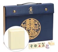 Yellow Mountain Imports YMI Bleau Fontaine Chinese Mahjong Set, Blue Case