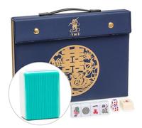 Yellow Mountain Imports YMI Bleau Opal Chinese Mahjong Set, Blue Case
