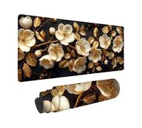 Yellow Mouse Mat 1200x600x3 mm, Mouse Pad Flower Pattern with Stitched Edge Design, Waterproof Mousepad Large 48x24x0.12inch with Non-Slip Rubber Base for Office Desk Accessories, Gifts -zzg25057Z