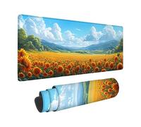 Yellow Mouse Mat 1500x800x3 mm, Mouse Pad Sunflower Pattern with Stitched Edge Design, Waterproof Mousepad Large 60x32x0.12inch with Non-Slip Rubber Base for Office Desk Accessories, Gifts -zzg25056K