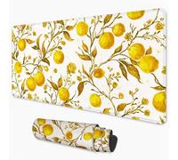 Yellow Mouse Mat 600x400 mm, Large Mouse Pad Leaf Waterproof & Durable Desk Mat with Non-Slip Rubber Base and Stitched Edges, XXL Gaming Mousepad for Home, Office, PC, Laptop, Room Decor 3Y-1089