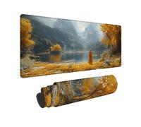 Yellow Mouse Mat Autumn Mouse Pad 36X12inch, Washable Mousepad, Gaming Mousepad Office Accessories with Anti-Slip Rubber Base Double Stitched Edges for Laptop Office, Decor, Gifts for Men -TL85RA