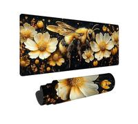Yellow Mouse Mat Bee Mouse Pad 32X16inch, Washable Mousepad, Gaming Mousepad Office Accessories with Anti-Slip Rubber Base Double Stitched Edges Wear-resistant for Office, Decor, Gifts for Men -TL99P3