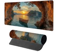 Yellow Mouse Mat Gaming, Sunset Mouse Pad 1000x500x3mm, Extended XXL Desk Mat Large with Stitched Edges, Improved Precision and Speed Non-Slip Rubber Base Mousepad for Office Accessories, Gifts F-8516